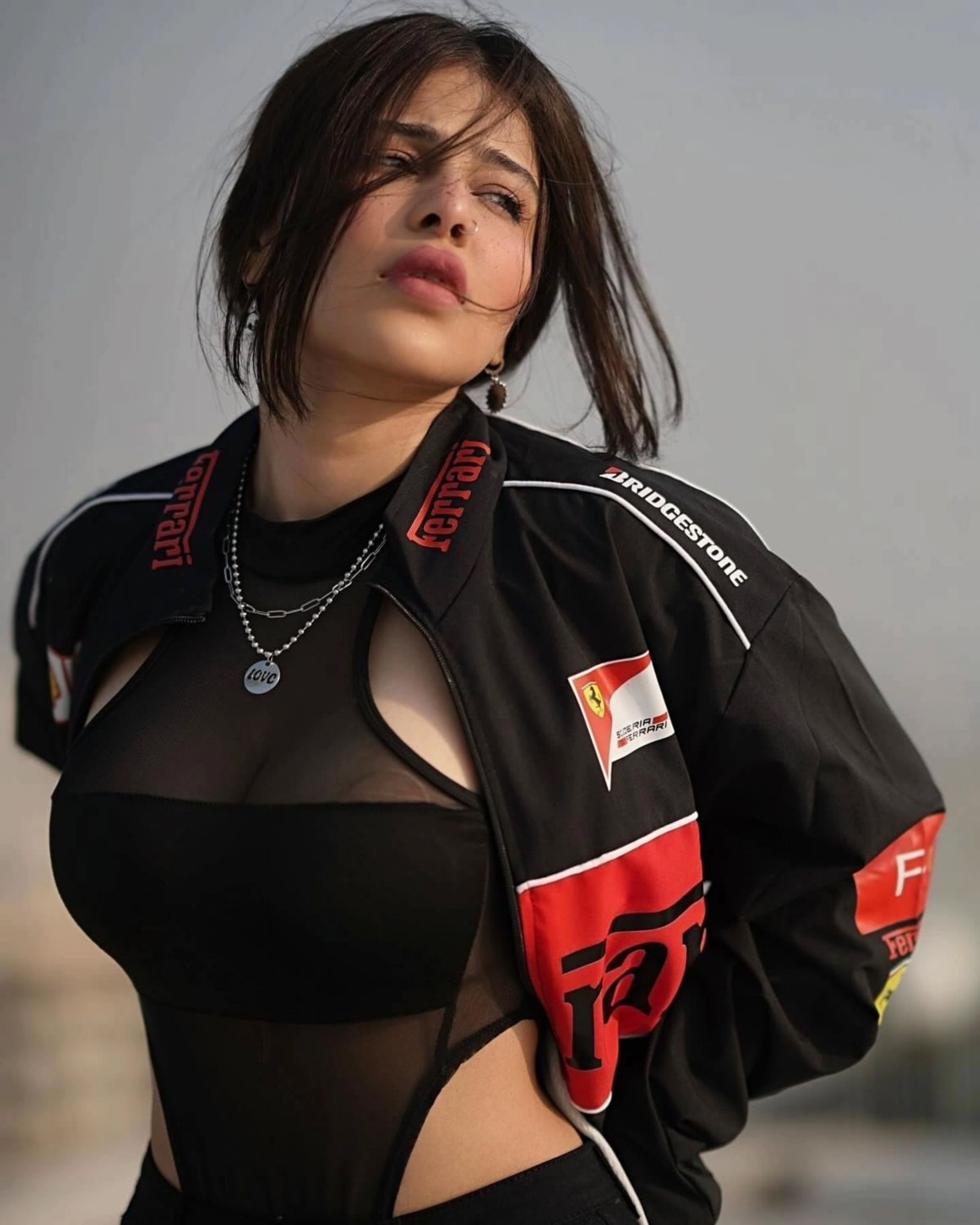 Black Ferrari print women