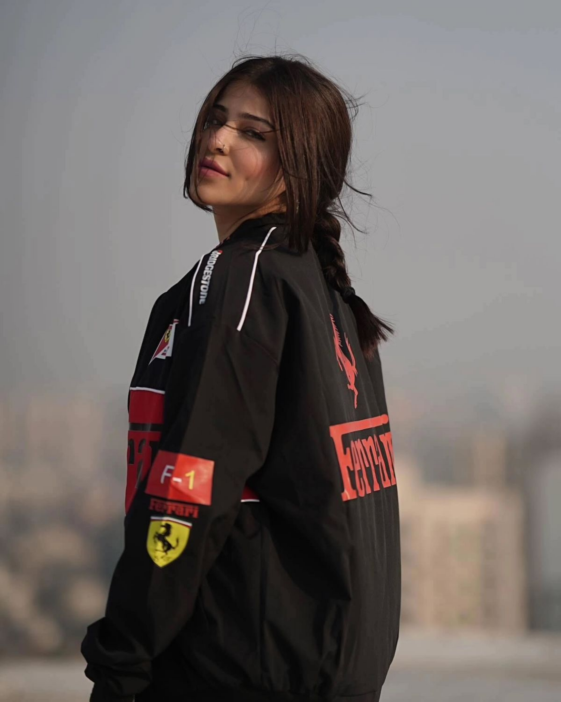 Black Ferrari print women