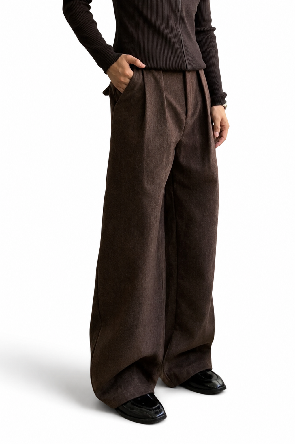 Shadow Paisley Wide-Leg Trousers